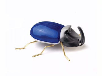 RHINOCEROS BEETLE COBALT - Contemporary style ceramic decorative object by Mambo Unlimited Ideas - view 2